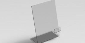 Acrylic L stand with business card holder