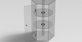 Oval showcase with lock