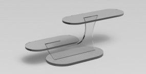 Showcase with 3 coasters