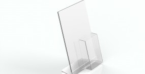 Acrylic L stand with  card holder